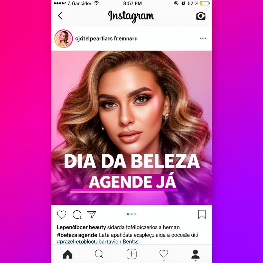 Exemplo de publicação para Salão de beleza